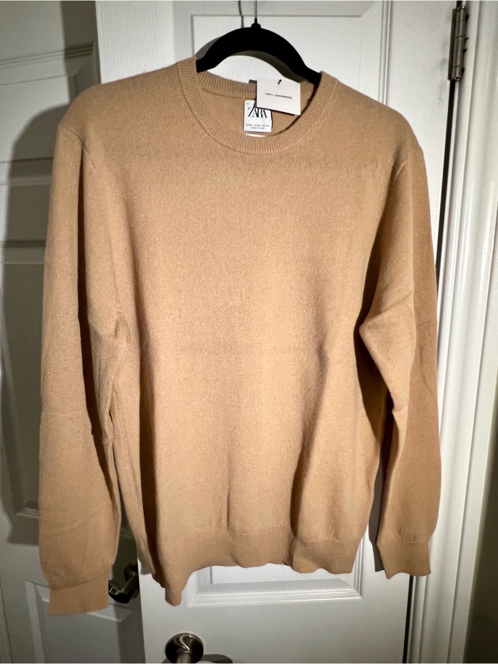 Zara Men’s Cashmere Crewneck Sweater - Beige Camel